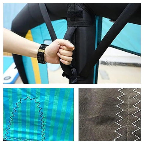Close-up of Inflatable Wind Wing Foil Board With Hydrofoil Kit For Outdoor Water Sports, 54 Square Feet Sail, Transparent Window