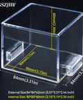 Magnetic Push Button Switch Protective Cover Square 84x84x62mm Dustproof Waterproof Transparent Shield, size dimensions shown