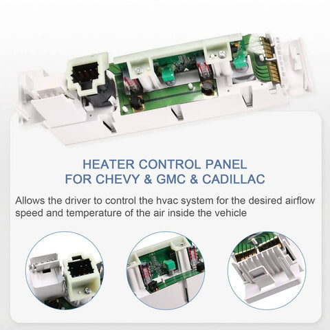 Easy Install AC Heater Climate Control Panel With Rear Window Defogger Switch Replacement For 1996 To 2000 Chevy C1500 C2500 Tahoe GMC Yukon Cadillac Escalade, disassembled view