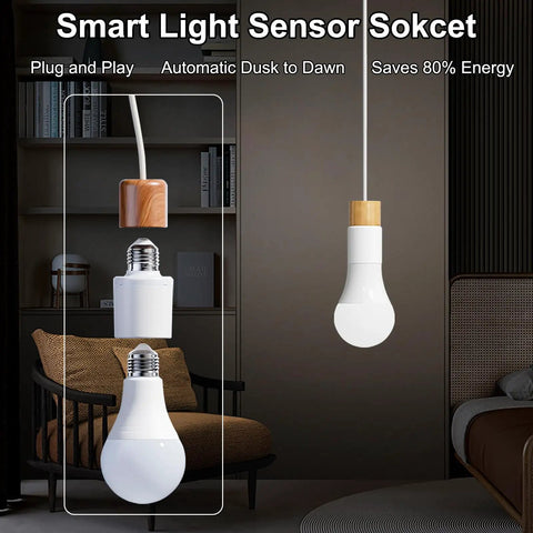 Modern living room with E26 E27 Motion Sensor Light Socket With Auto On Off Dusk To Dawn 360 Degree Radar Motion Detector
