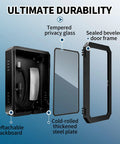 Heavy Duty Outdoor Electric Charger Lock Enclosure Wall Mount protective housing showing detachable backboard and tempered glass.