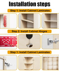 Installation steps using 2 In 1 Shelf Pin Jig And Hinge Jig Kit Pro Grade Aluminum Alloy Woodworking Template for cabinets and shelves.