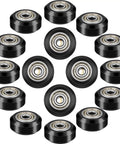 16 Piece POM Pulley Wheel Set For 3D Printers With 625zz Plastic V Slot Bearings And Linear Bearings Compatible With Creality CR10 Ender 3 Anet A8 Printers Black, black 24 mm pulley wheels