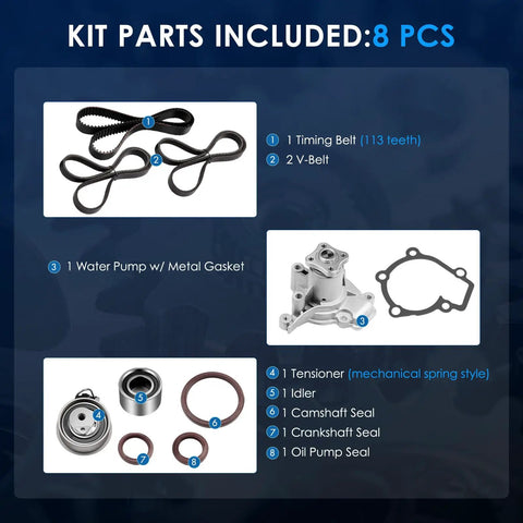 All In One Timing Belt Kit With Water Pump For Hyundai Elantra 2005-2009 Hyundai Tucson 2010 Kia Soul 2007-2009 Kit Parts