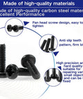Tiny Micro Repair Screws Set In Black Carbon Steel Phillips Pan Head M1 To M1.7 For Eyeglasses Watches Clocks And Mobile Phones 1000Pcs Assorted Small Machine Screws In Clear Box with pan head and anti-slip teeth design.