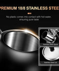 Old School Vintage Style Whistling Tea Kettle With Ergonomic Handle 3.17 Quart Premium Stainless Steel Teapot spout and lid
