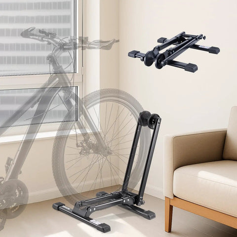 Two Pack Bike Floor Stands For 20 To 27 Inch Mountain And Road Bikes Rust Resistant Alloy Steel Folding Bike Storage Rack for home use