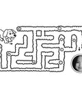 PrintCam Paper Refill Pack With Three Regular Thermal Paper Rolls And Two Thermal Adhesive Sticker Rolls No Ink Needed For Quick Black And White Photo Prints And DIY Stickers. Black-and-white maze print with dog and child photo preview