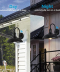 Gooseneck Barn Light Outdoor Fixture With Dusk To Dawn Sensor Black Retro Exterior Porch Garage Light for Patio and Yard
