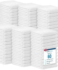 60 Pack Cotton Terry Towels 14 By 17 Inches Highly Absorbent Cleaning Rags For Kitchen Bar And Restaurant Use Durable White Commercial Grade