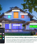 Smart LED Ceiling Light Flush Mount With WiFi Voice Controlled 35W 12 Inch Color Changing RGB Dimmable Sleek Low Profile Fixture Compatible With Alexa And Google Home for various room lighting settings at night