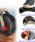 Heavy Duty Replacement Rubber Casters Two Pack Featuring Inflatable Tubeless Tires for Shock Absorbing Swivel Action with natural rubber tire