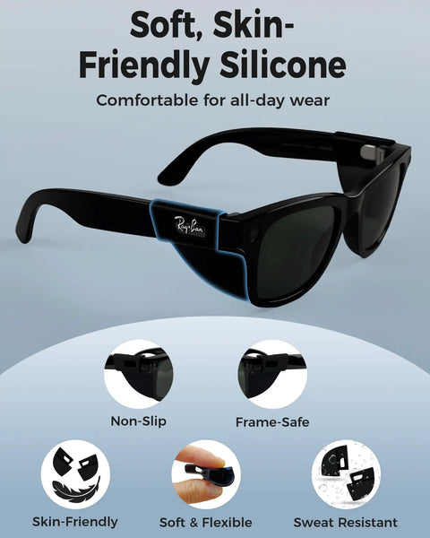 Ultra Light Silicone Side Shields For Ray Ban And Oakley Meta Wayfarer Glasses Anti Slip Light Blockers showcase