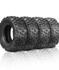 Set Of 4 All Terrain ATV UTV Tires 25x8-12 Front And 25x10-12 Rear Tubeless 6 Ply Heavy Duty Puncture Resistant