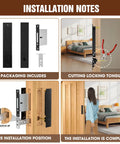 Pocket Door Lock Set With Edge Pulls And Hidden Handles for sliding doors installation guide in a home bedroom setting.