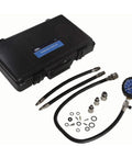 OTC compression tester kit for gasoline engines with gauge, hoses, and fittings in a hard black case.