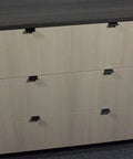 Back Mount Finger Edge Pull Handle 1.5 Inch Aluminum Matte Black Lightweight Cabinet And Drawer Pulls on beige drawers