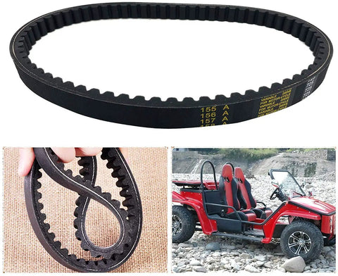 Beefed Up Three Quarter Inch Bore Go Kart CVT Torque Converter Kit With Seven Twenty Five Belt for Mini Bikes close-up of belt and kart