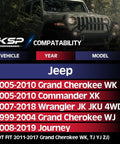 Built Tough Plug And Play 1.5 Inch Hubcentric Wheel Spacers Fit Jeep Wrangler JK JKU And Grand Cherokee WK compatibility chart.
