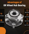 Beefy Front Wheel Bearing And Hub Assembly For Subaru Forester 2014-2018, Crosstrek 2016-2020, Impreza 2014-2019 And XV Crosstrek 2014-2015 OEM Exact Fit With OE Part Numbers 513413 HA590648 28373FL000