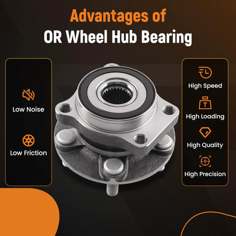 Beefy Front Wheel Bearing And Hub Assembly For Subaru Forester 2014-2018, Crosstrek 2016-2020, Impreza 2014-2019 And XV Crosstrek 2014-2015 OEM Exact Fit With OE Part Numbers 513413 HA590648 28373FL000