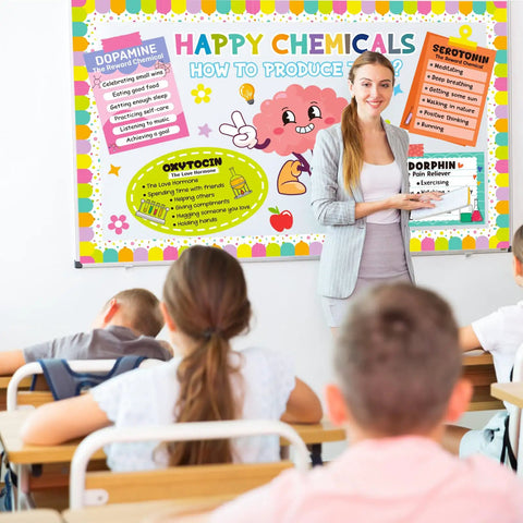 Therapy Office Bulletin Board Decoration Set For Mental Health Classrooms And Counselors displayed by teacher in classroom