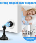 Magnetic Door Stop 2 Pack Heavy Duty Stainless Steel No Drill Installation with strong magnet, soft catch for wall and knob protection.