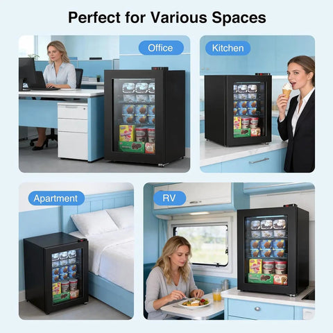 Game Changer 2.3 Cubic Foot Compact Upright Freezer With Seven Flexible Temperature Settings in office, kitchen, apartment, RV.