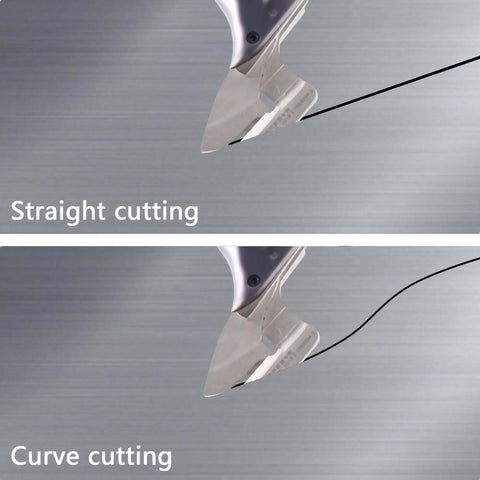 Cordless Electric Sheet Metal Shears With 360 Degree Swivel Head for straight and curve cutting on metal surface.