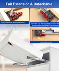 Heavy Duty Undermount Drawer Slides Two Pairs Twenty One Inch Full Extension Soft Close displaying installation and locking features.