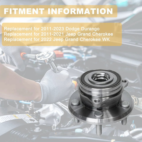 Pair Of Front Wheel Bearing And Hub Assemblies 513324 For Durango And Grand Cherokee 2011 To 2024 2011 To 2022 WK in engine bay.