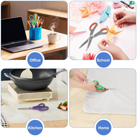 Heavy Duty All Purpose Scissors For Office School Kitchen And Crafts With Sharp Stainless Steel Blades And Ergonomic Non Slip Soft Grip Handle For Smooth Cuts used in office, school, kitchen and home