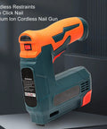 Shop Grade Cordless Brad Nailer Wireless Nail Gun With USB Charging, lithium ion tool with ergonomic handle for easy use.