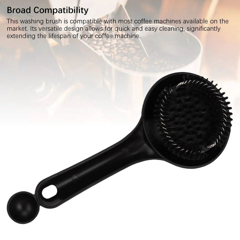 Grouphead Cleaning Brush For Espresso Machines 9 Inch Nylon Bristle Brush With Protective Guard And Ergonomic Handle black