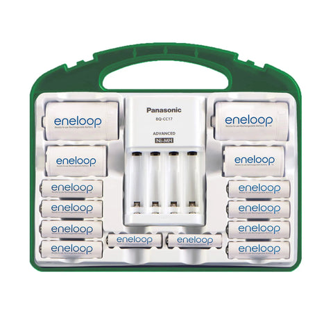 All In One Power Pack Battery Kit With 8 AA And 2 AAA NiMH Rechargeables, C And D Adapters, Advanced Charger, Storage Case