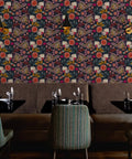 Custom Printed Colorful Blue Floral Vinyl Wallcovering Featuring Subtle Leather Texture Paste Apply Built Tough Commercial Grade Decor Roll For Offices Hotels And Restaurant Spaces Certified Favorite in dining area.