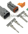 2-Pin Automotive Connector Kit With Housing Seals And Crimp Style Terminals 14-16 Gauge Waterproof Dustproof Electrical Connector Set