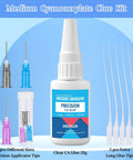 Pro Grade Medium CA Glue For Metal And Stone Quick Dry Adhesive With Microtip Applicators for jewelry making and repairs