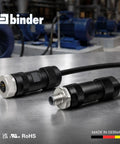 M12 L Coded 4 Plus FE Unshielded Power Cable Connector IP67 for 8 to 13mm Cables, Screw On M12 Thread, Industrial Grade, Field Ready Rugged Waterproof IP Rated, DIN EN IEC 61076-2-111 Compatible, black cable connectors