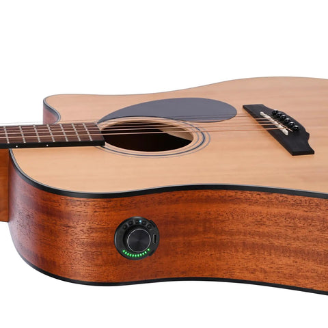 Dual Pickup Acoustic Guitar System with Piezo and Built In Microphone On Board Bluetooth Preamp Reverb Chorus and Delay