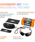 Rebel Bifocal Safety Glasses 2.5 Diopter Clear Lenses ANSI Z87 Plus Impact UV Protection Built In Reader accessories set.