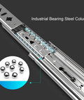 Close-up of Soft Close Ball Bearing Drawer Slides Heavy Duty Full Extension Kitchen Cabinet Drawer Slides 36 Inch 250 Lb Capacity