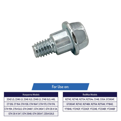 Heavy Duty Shoulder Bolt Replacement Kit Two Pack, Hardened Steel With Zinc Coating, compatible bolt shown with model compatibility