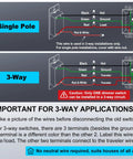 Wiring diagram for 12 Pack No Hassle Slide Dimmer Light Switch Single Pole Or Three Way for LED lamps and CFL bulbs.