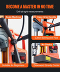 Heavy Duty Magnetic Drill Press Boasting A Bulletproof Electromagnetic Base That Grips Tight, 1300W Motor cranks out 810 RPM with easy grip handle.