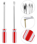 3-Piece Nail Puller Pliers Set With 7Inch End-Cutting Plier And 6Inch U/V Tip showing two red-handled tack lifters.