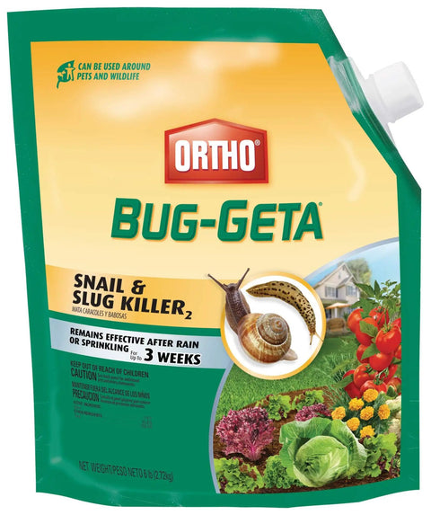 Bug Geta Snail And Slug Killer 2 Slug Bait That Stays Effective After Rain For Up To 3 Weeks 6 Lb OMRI Listed packaging front