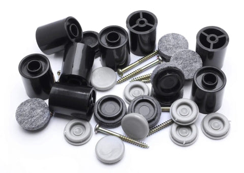8 Pack Screw On Furniture Risers With Plastic And Felt Glides Elevate Chairs And Tables By 1-1/4 To 1-1/2 Inches Floor Protectors