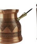 Engraved Copper Turkish Coffee Pot Cezve Ibrik Briki For Greek Turkish Arabic Brew On Stovetop 1000ml 34oz Handcrafted In Turkey Matte Finish XXXLarge Top Notch