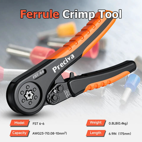 Ferrule Crimping Tool Kit With Hexagonal Ratchet Pliers For AWG 28-7 Orange Handheld Crimping Set Pro Grade
